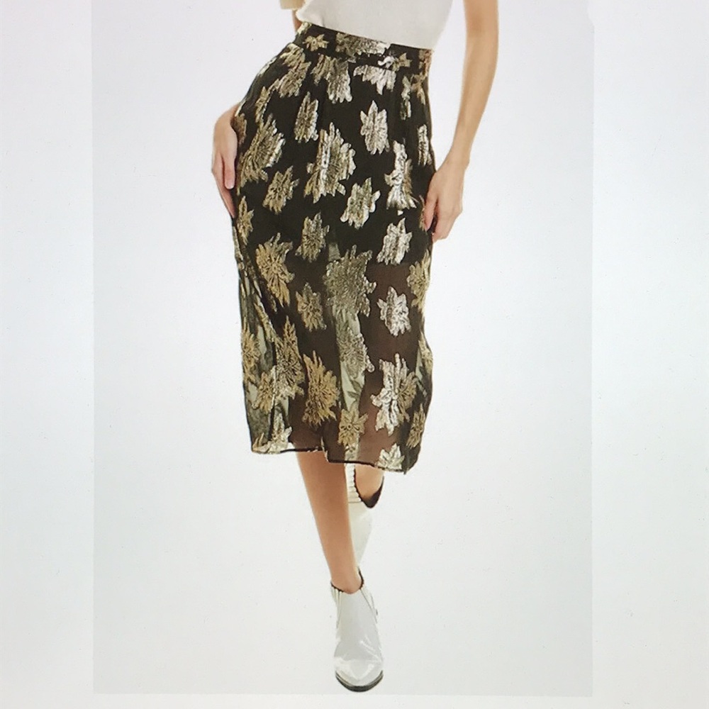 IRO Braina floral midi skirt 8 New
